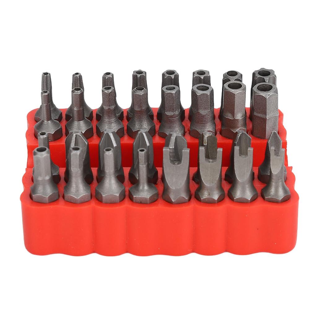 33Pcs Security Screw Hex Bit Set Chrome Vanadium Steel 14in Shaft for Vehicle Computer