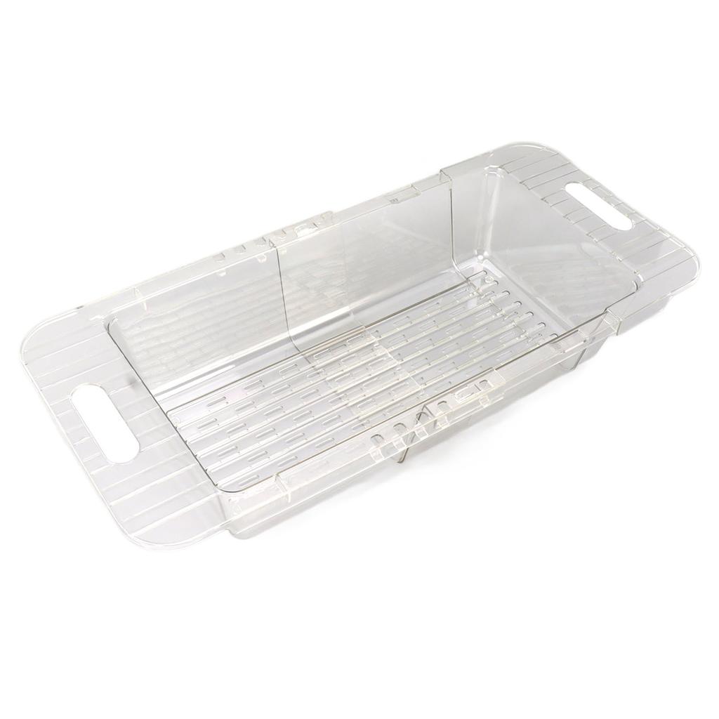 Kitchen Sink Fruit Vegetable Strainer Modern Minimalist PET Kitchen Telescopic Drain Rack Plastic