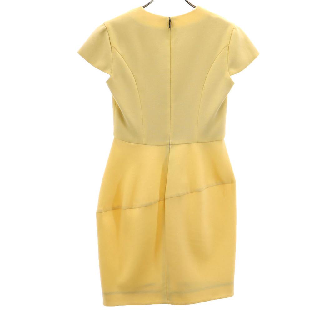 YOKO CHAN made in Japan French sleeve V neck mini dress 36 Yellow Women Used