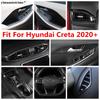 For Hyundai Creta  -  Window Lift Head Light Steering Wheel Gear Air AC Vent Outlet Cover Trim Carbon Fiber Accessories