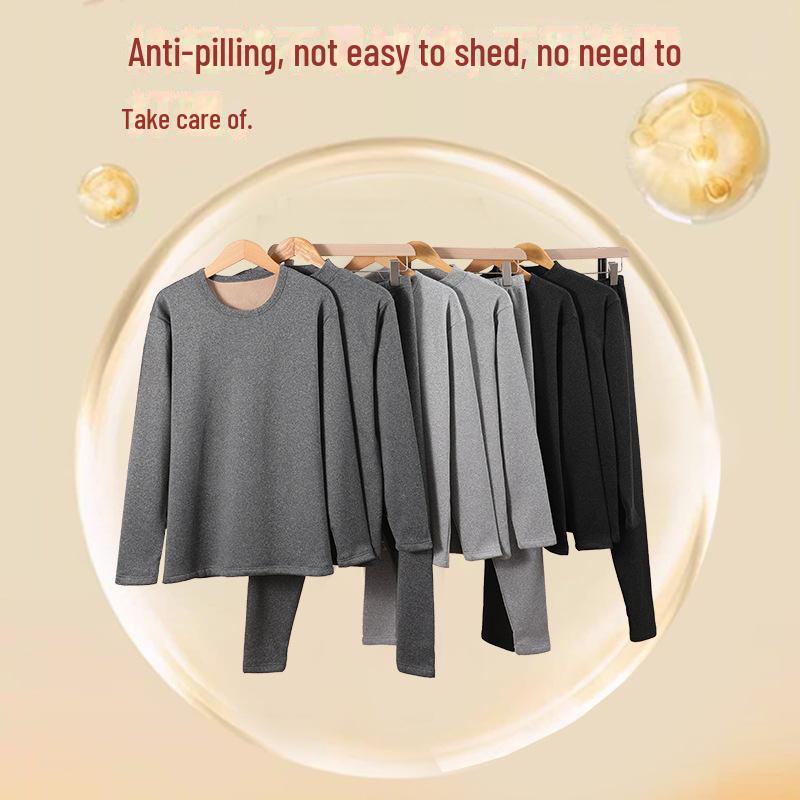 Men's Winter Thermal Underwear Set - Thickened Velvet Lined for Cold Protection