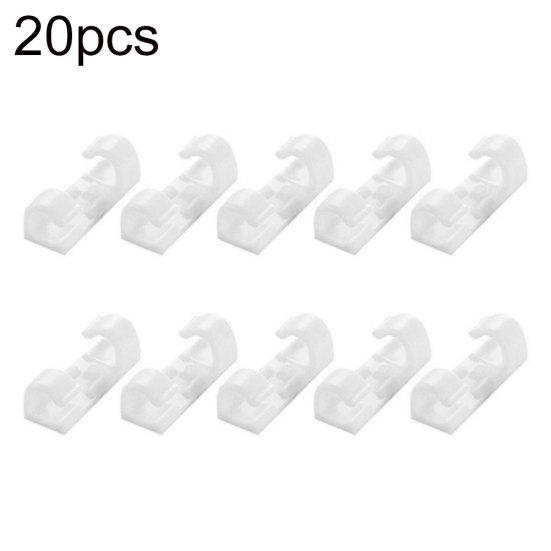 20Pcs Adhesive Data Cable Charging Wire Holder Clips Wall Desk Cord Organizer