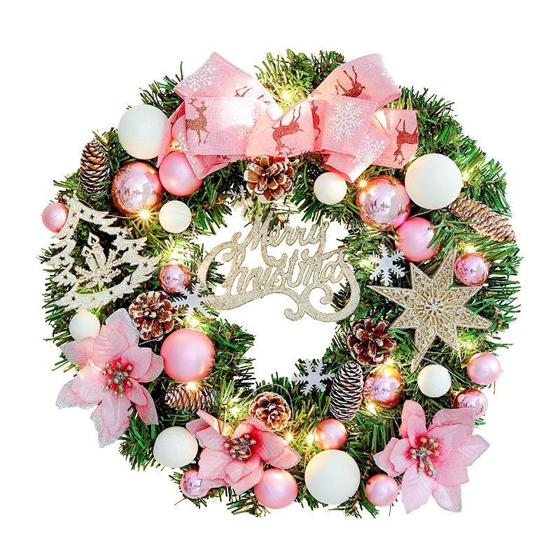 Garland Wreath Christmas Decorations Simulation Rattan Christmas Tree Hotel Shopping Scene Layout Door Area Hanging Wall Decoration Ornaments for B