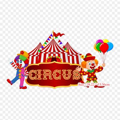 Clown Circus Circus Clown Iron On Heat Transfer Printing Vinyl Patches Sticker for Clothes DIY Appliques Washable Patches
