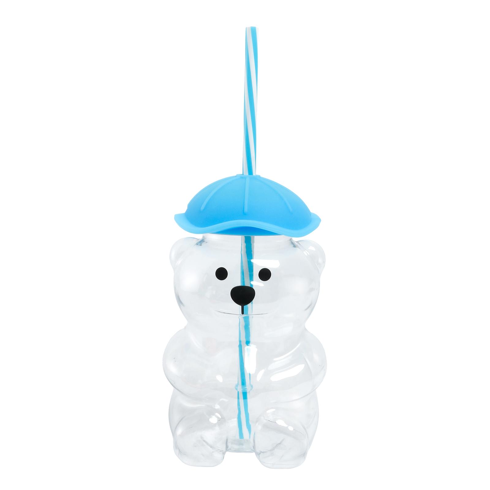 Bear Straw Cup Cute Bear Glass Cup Household Juice & Beverage Cup One Size