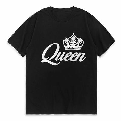 Queen Print TShirt Fashion Short Sleeve Crown Letter Crew Neck TShirt for Summer Casual Women Tees Streetwear O Neck Tshirt