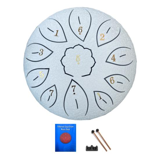 6-Inch Steel Tongue Drum with Mallets Note Stickers 11 Notes C Key Meditation Yoga Sound Therapy Hand Pan Drum Musical Percussion Instrument