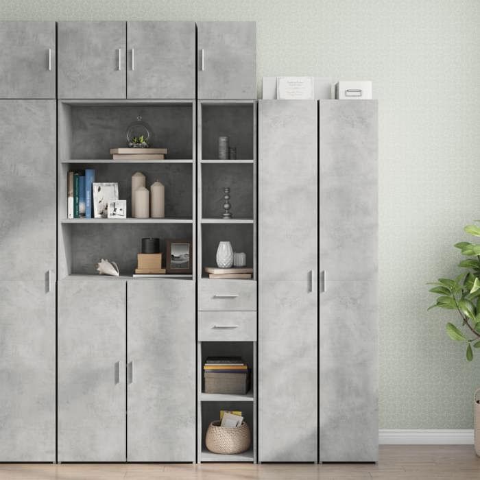 VidaXL Slim Storage Cabinet Concrete Grey 30x42.5x225 Cm, Bathroom Storage Cabinet, Storage Unit of 3281269