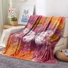Flower Butterfly  Print Flannel Blanket, High quality Comfortable for All Seasons, Home Decor, Warmth and Comfort