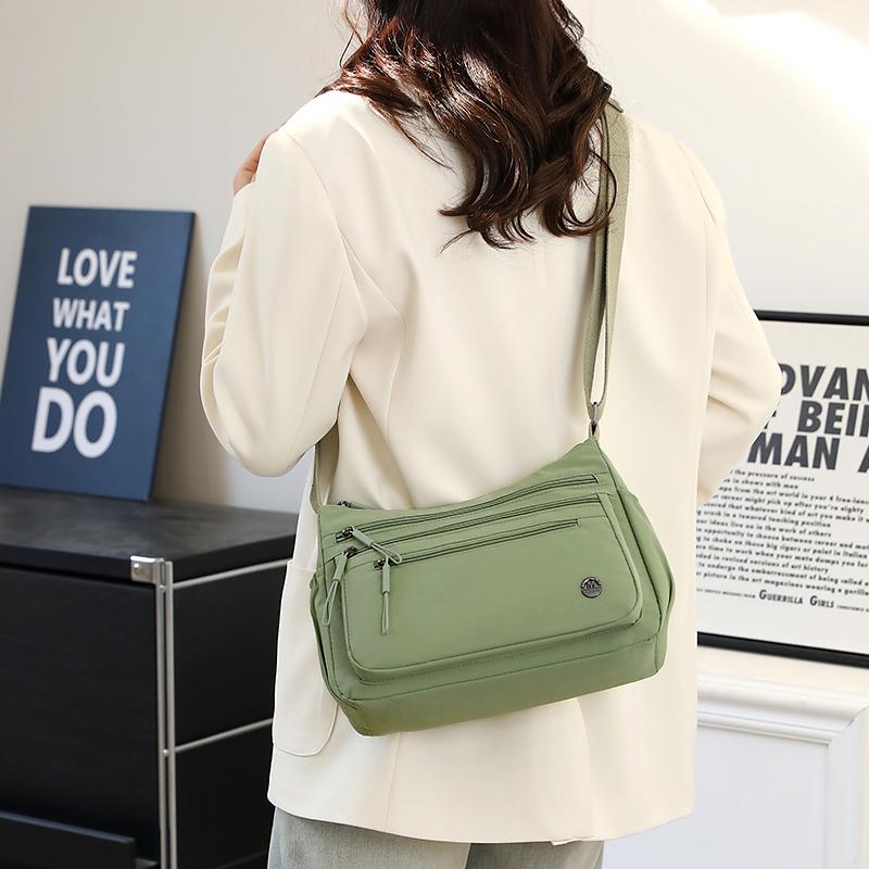 Women's Large Capacity Multi-Compartment Shoulder Crossbody Bag for Moms, Lightweight Nylon Handbag for Shopping, Travel & Outin