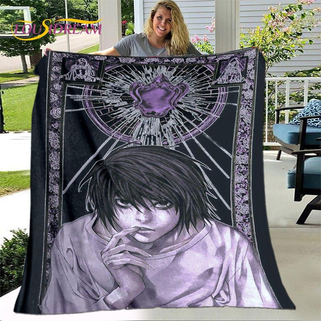 Anime Death Note Skräck Tecknad filt, Flanellfilt Slängfilt, Mjuk varm filt för Vardagsrum Sovrum Sängar Soffgåva