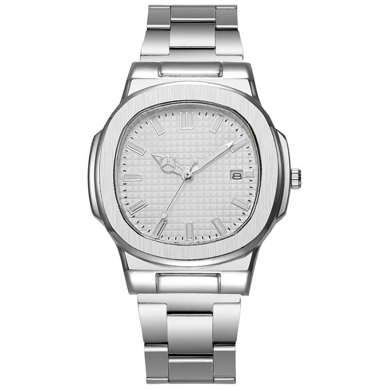 Fashion Business Man Watch Luxury Men'S Quartz Wristwatch Stainless Steel Date Man Clock Square Business Watches For Men Gift