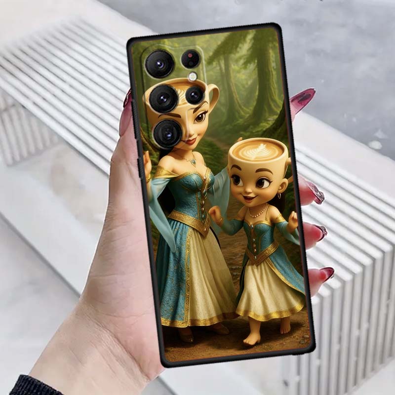 

AI Shanhaijing Illustration Phone Case For Samsung Galaxy S26 S25 S24 S23 S22 S21 S20 Ultra Plus FE 5G Black Soft TPU Galaxy S24 FE