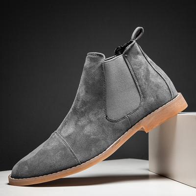 Autumn Suede Retro Boots Men Comfot Work Boots British Style Elegant Chelsea Boots Man Designer Pointed-Toe Ankle Boots for Men