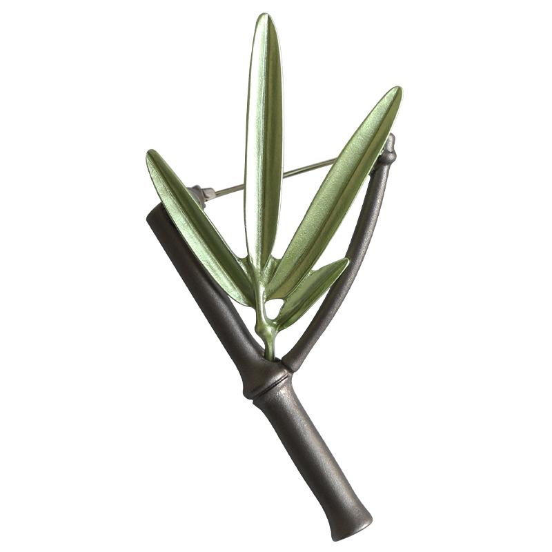 

Креативный дизайн, бамбуковые броши для женщин, эмалированные зеленые листья, цветы, вечеринка, свадьба, брошь, булавки, подарки