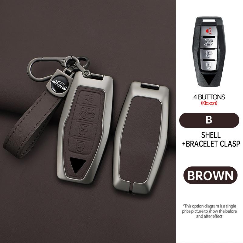 Auto 2/3/4 Tasten Schlüsselhülle Abdeckung Halter Kette Für Mitsubishi Outlander 2022 2023 Auto Innenzubehör