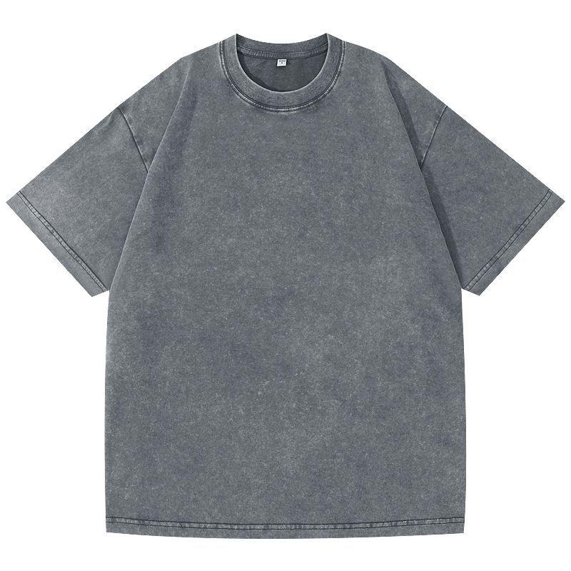 Unisex Vintage Washed Cotton T-Shirt - Loose Fit, Distressed Style