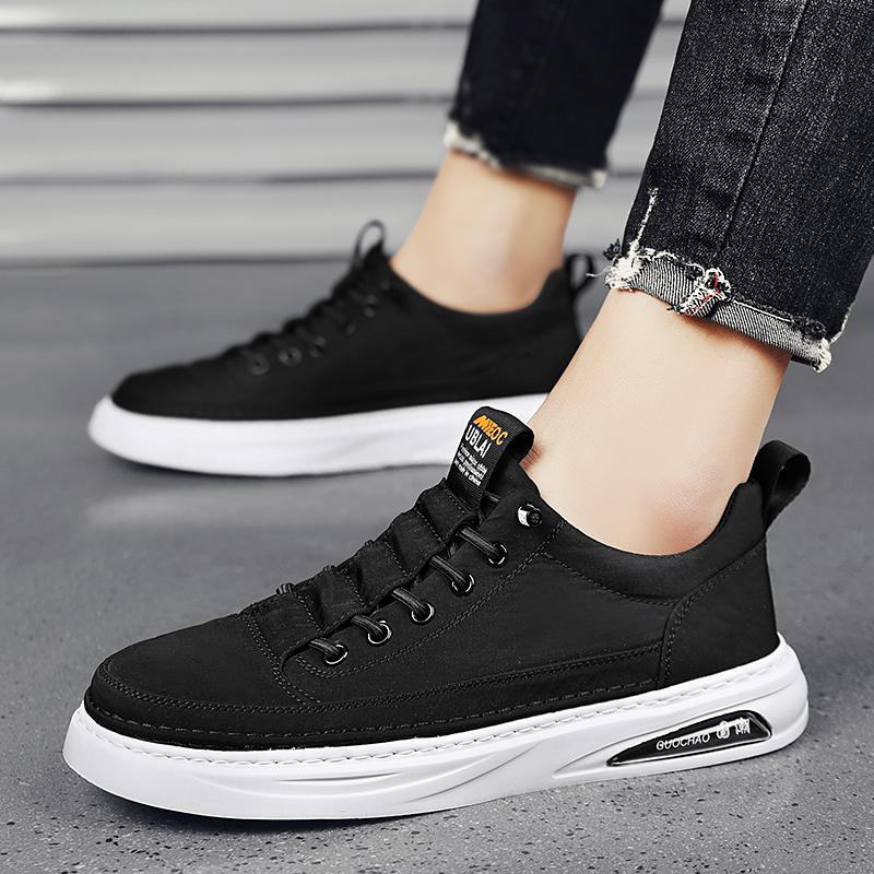 FashionLace-Up Leather Fashion Men Driving Shoes 2024 New Arrival Breathable Mens Sneakers All-match Non-Slip Men's Vulcanize Shoes
