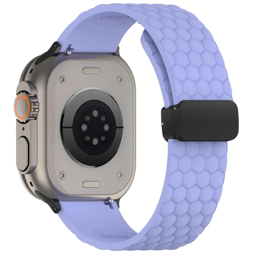 Silicone Strap for Apple Watch Band Ultra 49mm 44mm 45mm 46mm 42mm Series 10 9 8 7 6 Magnetic Buckle Wrist Bracelet Correas