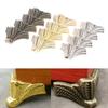 4 Antique Brass Jewelry Chest Wood Case Box Feet Leg Corner Protector Screws