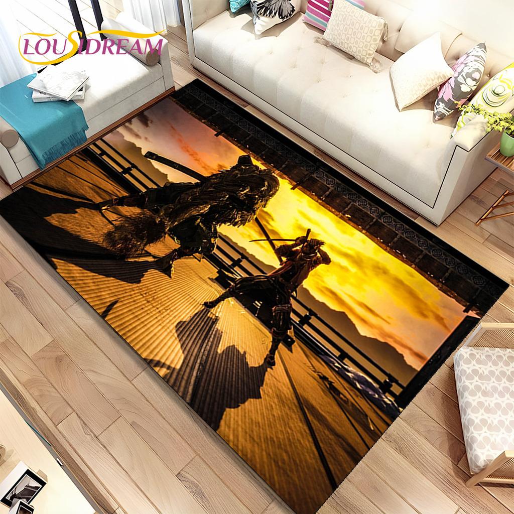 3D HD Sekiro Series Game Gamer Area Rug,Carpet Rug for Home Living Room Bedroom Sofa Doormat Decor,kids Play Non-slip Floor Mat