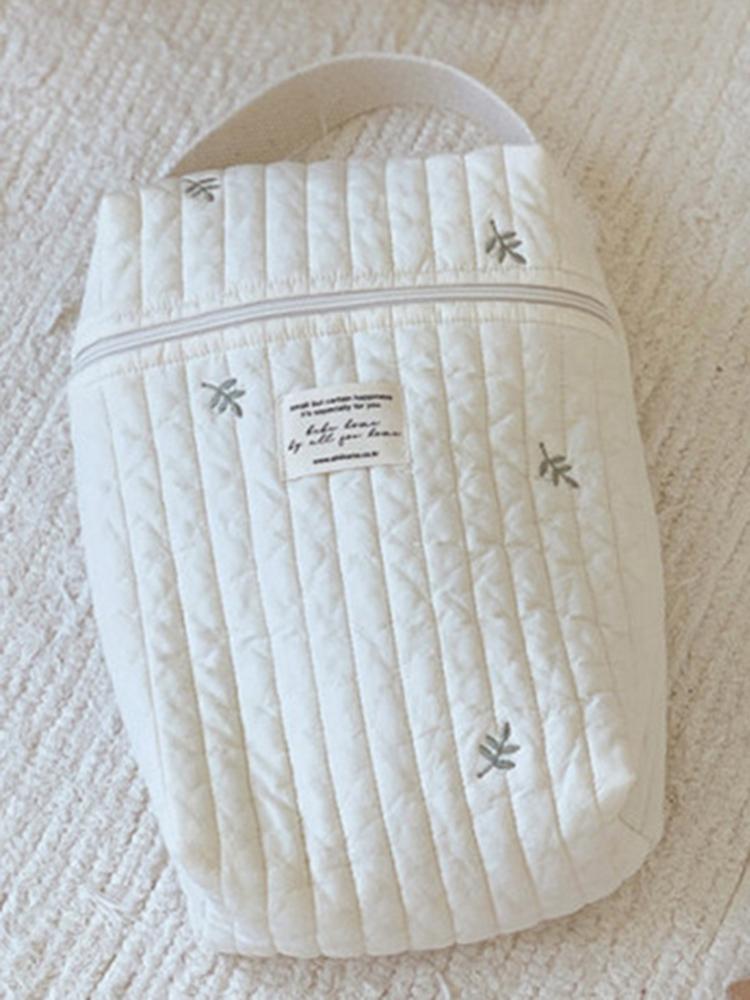 

Quilted Baby Diaper Bag Caddy Organizer Nappy Storage for Newborn Baby Items Reusable Embroidery Mommy Maternity Bag Handbags лист