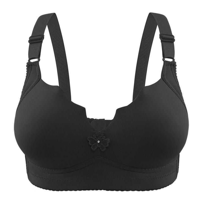 

Бюстгальтер на косточках большого размера, женский регулируемый бюстгальтер с тонкой чашкой, со сборками сверху, боковые складки, женское нижнее белье 46/105C чёрный