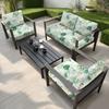 Cross Border Outdoor Printed Sofa Cushion Cover - Elastic Easy-Install Milk Silk Fabric Single Seat Slipcover for Patio Garden