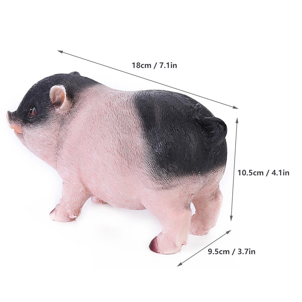 Simulation Cute Small Pig Decor Artificial Animal Model Bonsai Resin Craft Home Decoration Gift