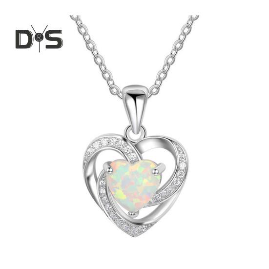 Faux Crystal Heart Infinity Necklace Sparkly Rhinestone Pendant Necklace Romantic Jewelry for Valentine's Day Birthday Gift