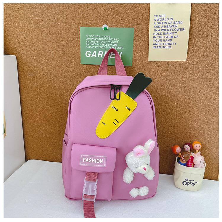 Adorable Cartoon Bunny Kids Backpack For Boys And Girls In Nylon Material