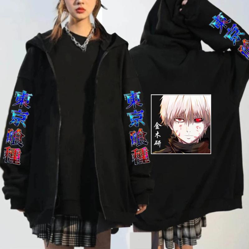 

Anime Tokyo Ghoul Graphic Print Men s Fashion Loose Zip Hoodie Fashion Harajuku Sweatshirt Jacket Men Women Clothing 3XL