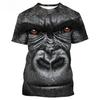New Fashion Parody Gorilla Fun Monkey 3D Printed T-shirt Men's and Women's Summer Casual Short Sleeved Animal Shirt Top