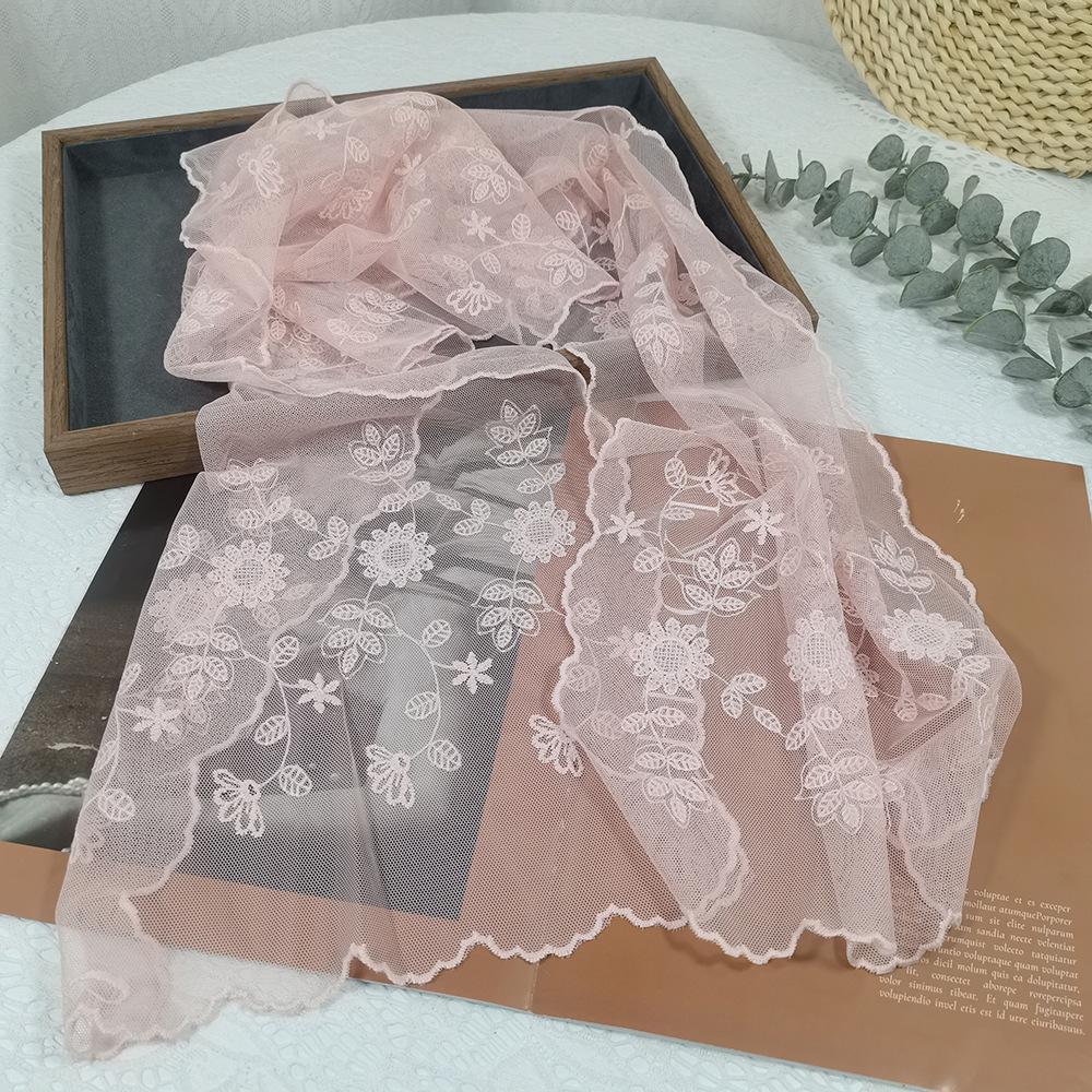 Lace Sunflower Silk Scarf Fairy Temperament Headband Summer Thin Versatile Multi-purpose Lace-up Scarf Ribbon Trend Scarf