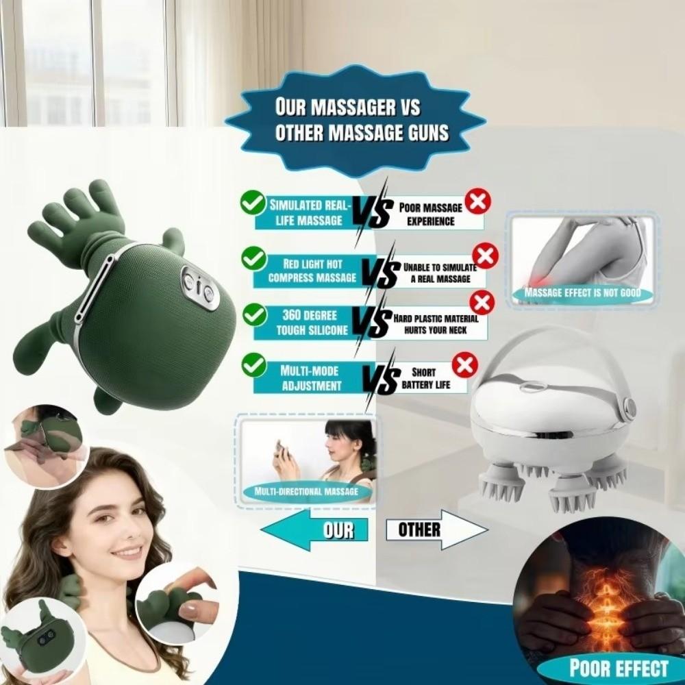 4D Knetmassagekissen Beheiztes Nackenmassagegerät Zervikales Massagegerät Heim Büro