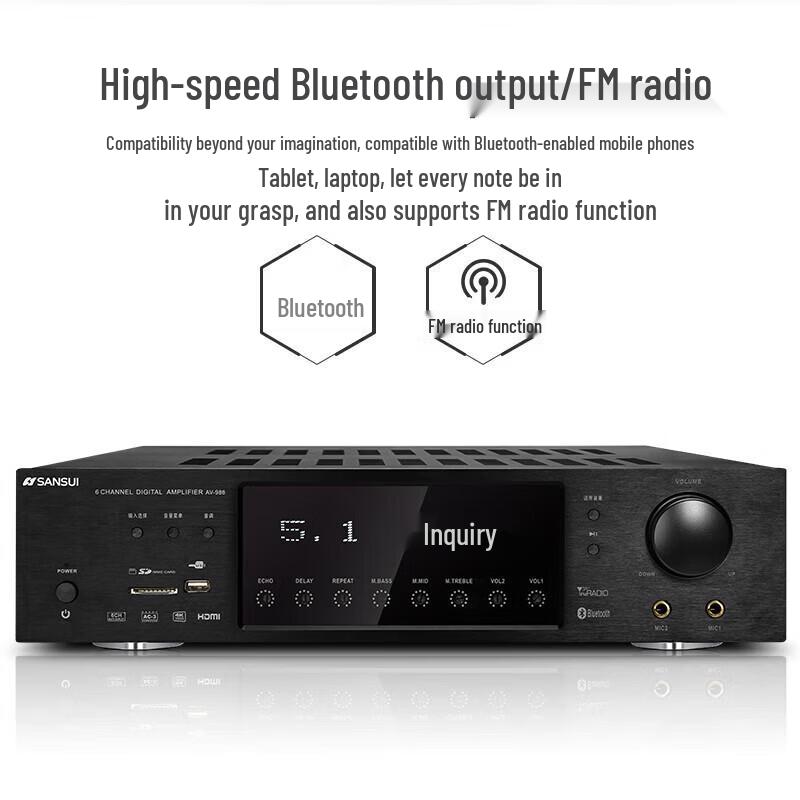 SANSUI DM Series Home Theater AV Receiver CN Plug (adapter Included)