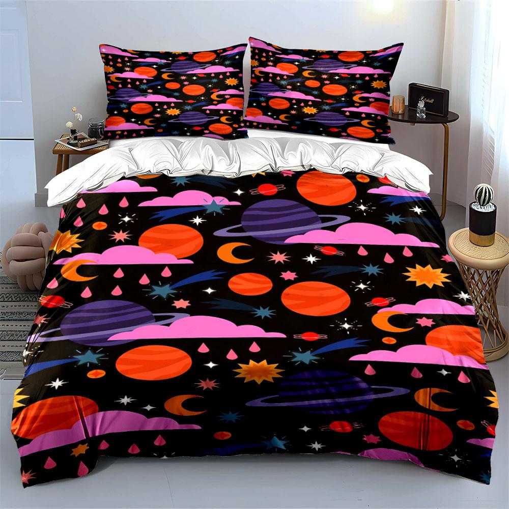 Planets, Stars, Moons, Clouds. Bedding Sets Duvet Cover Sets Duvet Covers Pillowcases(1 * Duvet Cover 2 * Pillowcases, Without Duvet Insert)