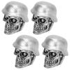 4Pcs Set Helmet Skull Type Tire Valve Stem Caps with Rubber Ring Universal for Cars Bikes SUVs Trucks Bicycle Motorcycle