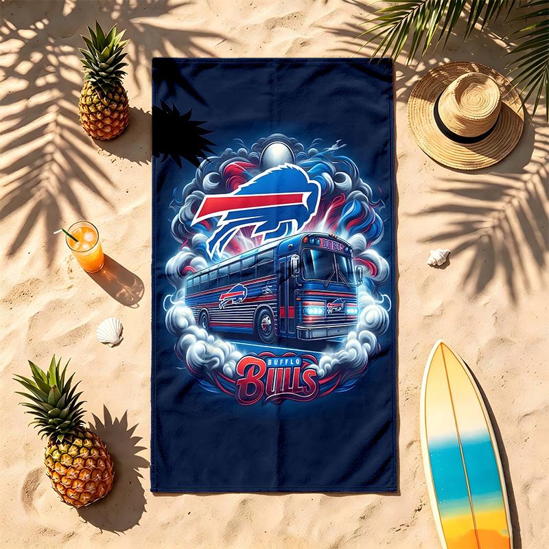 Buffalo Bills (5) Motyw Ręcznik plażowy Odporny na piasek Miękki i wygodny Odpowiedni na basen Kemping Joga i Nurkowanie Podróżny