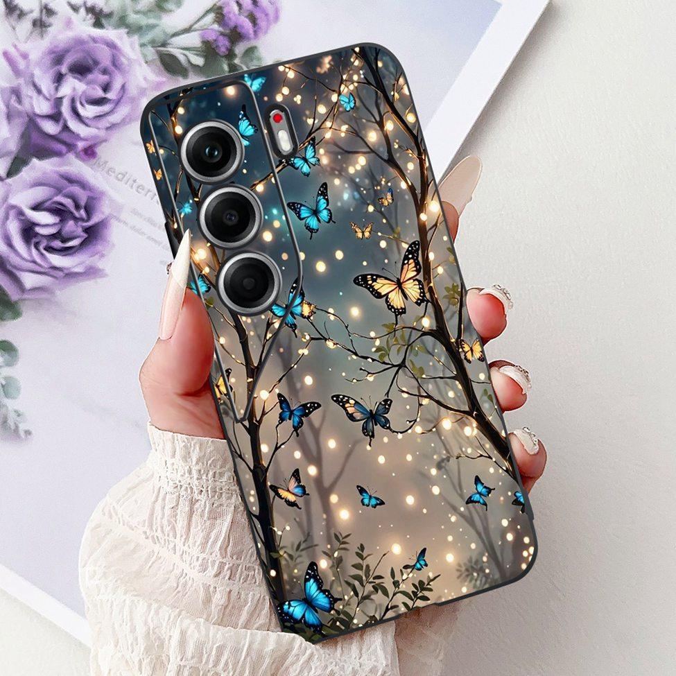 For Tecno Camon 40 Case CM5 Silicone Cute Cat Fashion Flowers Funny Painted Back Cover For Techno Camon 40 Phone Case Bumper