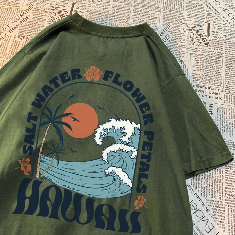 Wunderschöne Salzwasser-Blütenblätter Herren Damen T-Shirts Anime Sommer Baumwolle Kreativität Übergröße Tops Muster Atmungsaktive Kleidung Paar