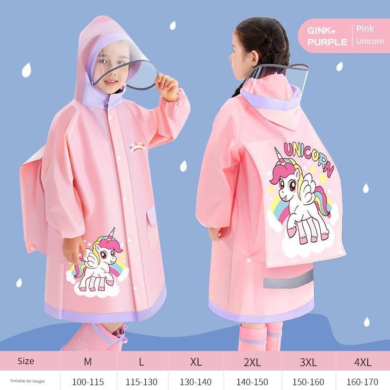 Children's Raincoat for Primary School Students, Long Style for Boys, Full-Body Protection Against Heavy Rain, Suitable for Boys and Girls Going to