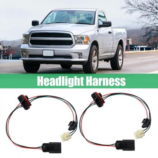 2 Pc Headlight Harness 68193062AB for Dodge for Ram 1500 2500 3500  Quad Halogen