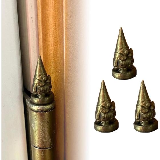 Рождественские магнитные накладки на петли, 2024 Новые бронзовые статуэтки животных, магнит на петлю, набор из 3 винтажных декоративных накладок на дверные петли в виде статуэток животных,