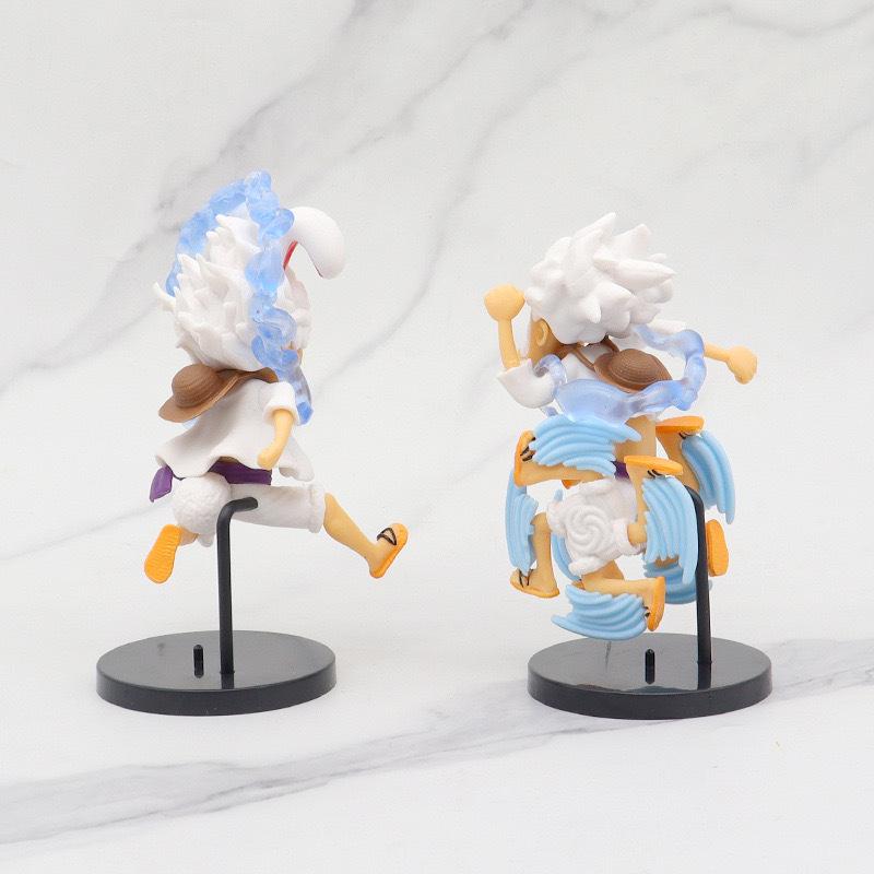 5Pcs/set One Piece Figure Toys Gear 5 Nika Luffy Sun God Q Version PVC Figurine Cartoon Luffy Anime Collection Model Dolls Gifts