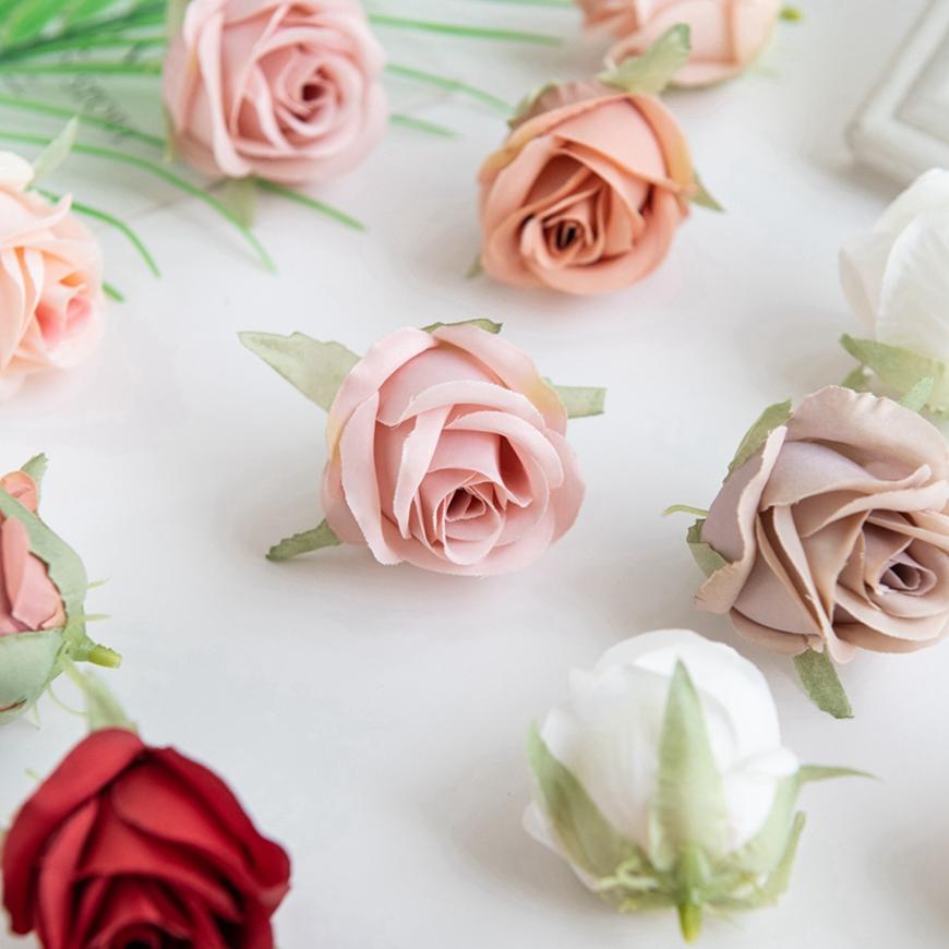 Artificial Flowers Silk Roses Heads Garland Accessories Home Table Wedding Festival Decoration Valentine's Day Clothes Ornaments