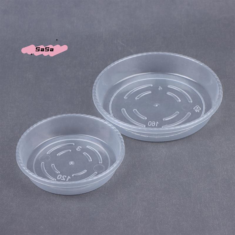 10Pcs round Flower Pot Trays Clear Plastic Plant Saucers Desktop Trash Storage Bases for Home Garden