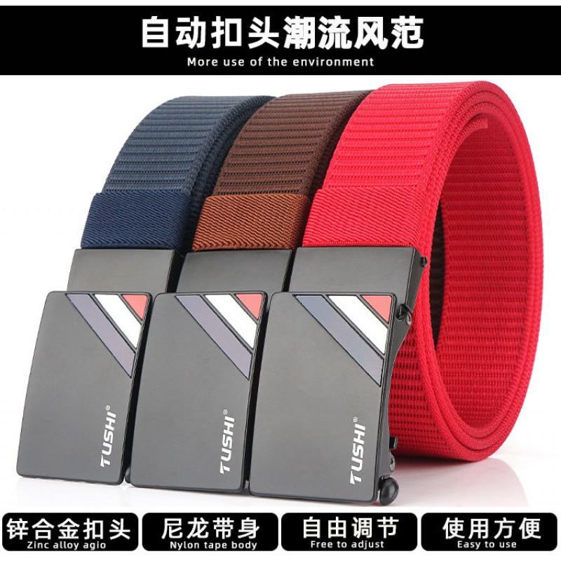 Nylon Belt Men's Canvas Young Students Korean Automatic Buckle