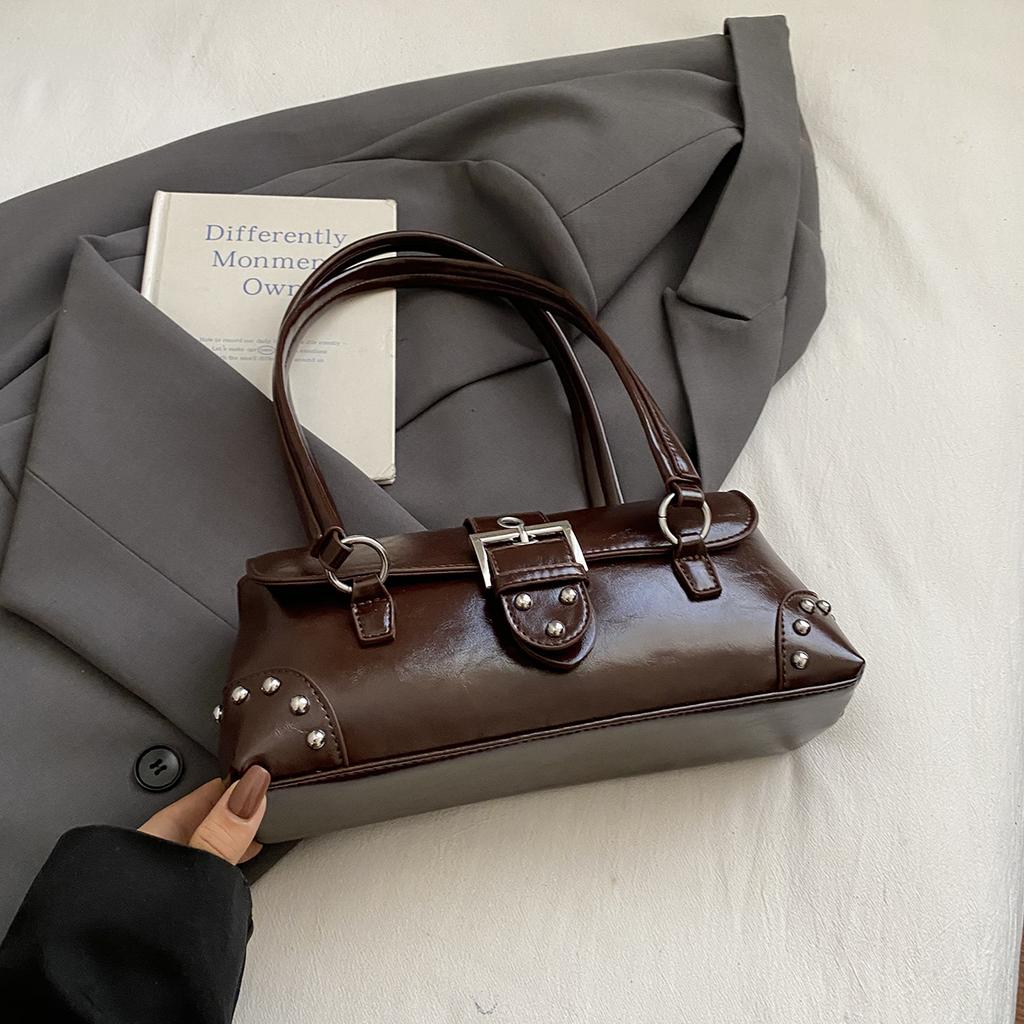 Women PU Leather Shoulder Bag 2025 Winter Retro Underarm Bag Luxury Designer Trend Female Small Handbags and Purses