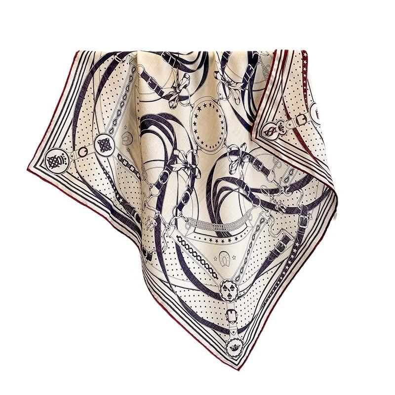 Versatile Double-Sided Silk Blend Square Scarf